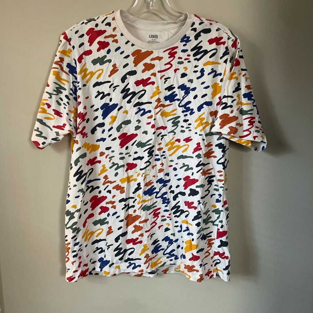 LCKR size medium multicolor scribble pattern t shirt